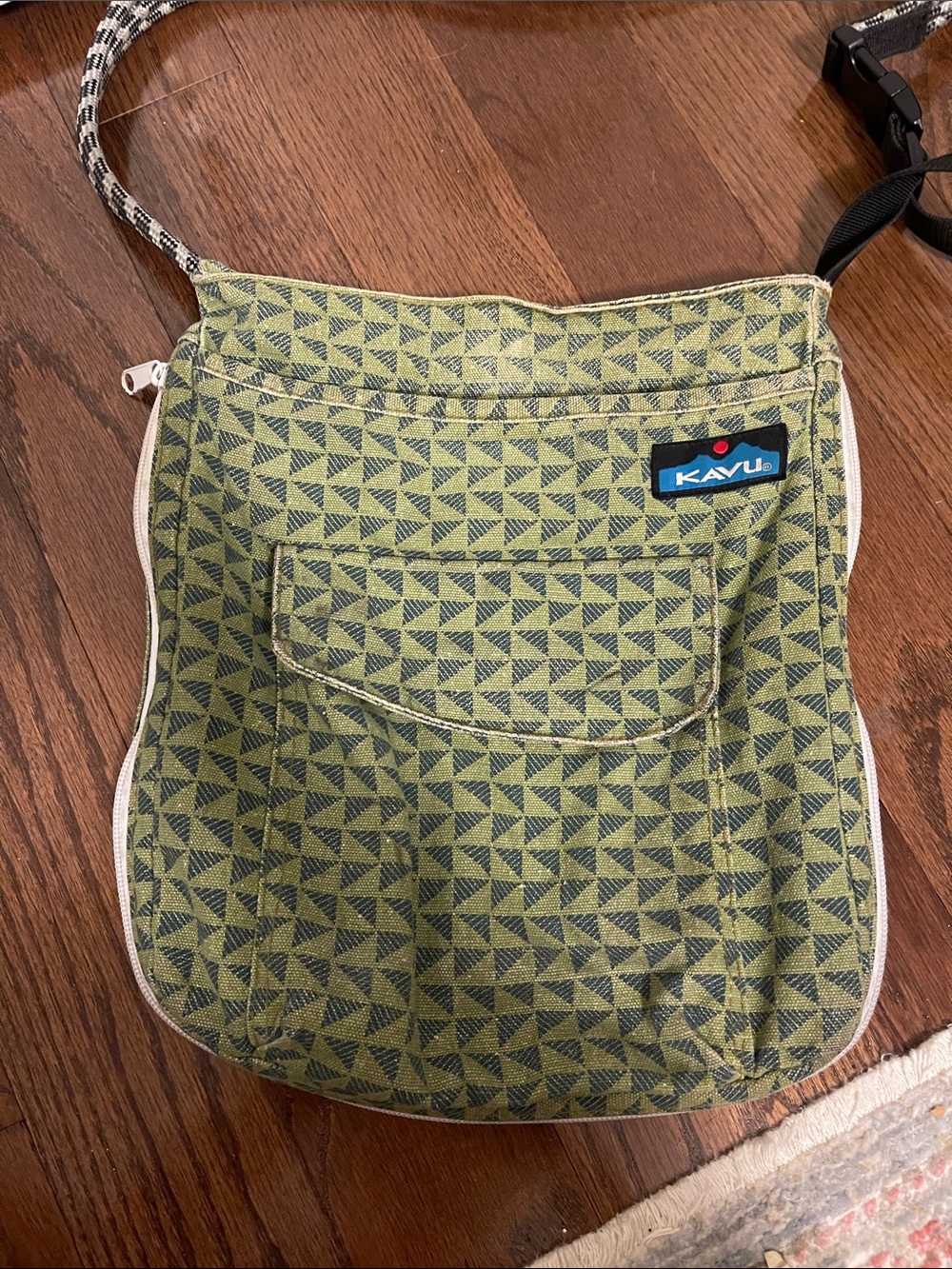 KAVU Olive Geometric Pattern Crossbody Bag
